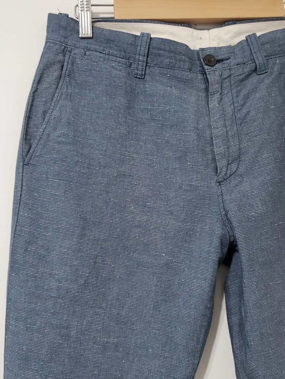 J. Crew 770 Straight Fit McNutt Linen Blend Chino Pants Blue 32 Waist